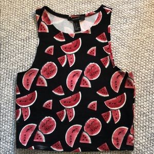 ✨NWOT Stretch Watermelon🍉 Tank Crop Top✨